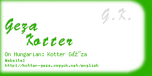 geza kotter business card